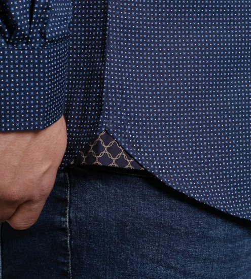 D555 Middlesbrough Long Sleeve AOP Micro Blue Shirt Navy - Marškiniai - Marškiniai - 2XL-8XL