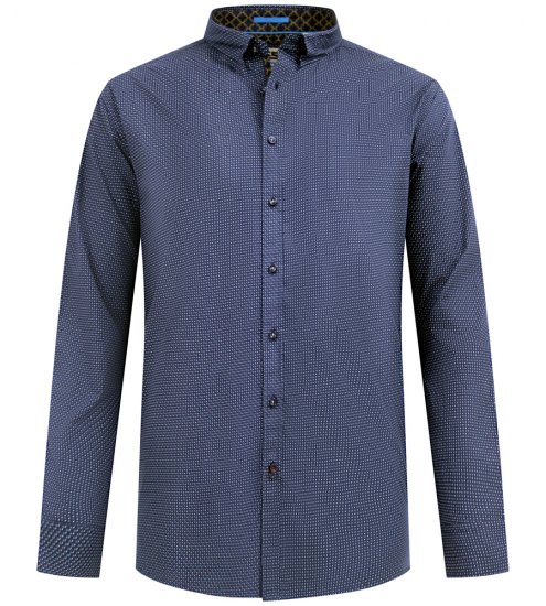 D555 Middlesbrough Long Sleeve AOP Micro Blue Shirt Navy - Marškiniai - Marškiniai - 2XL-8XL