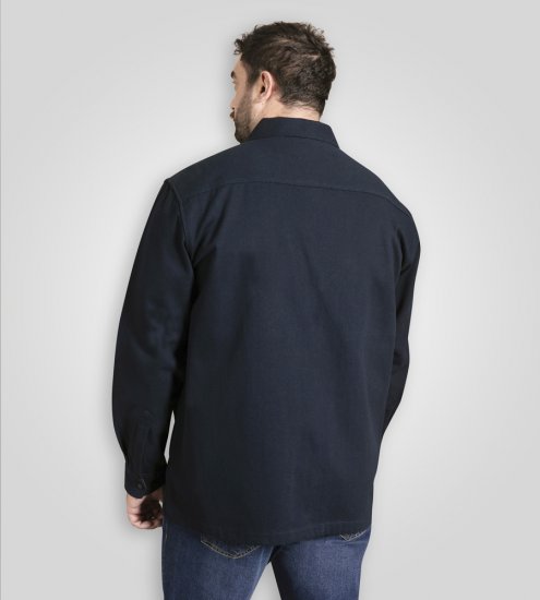 D555 Cleveley Long Sleeve Heavy Shacket Overshirt Navy - Marškiniai - Marškiniai - 2XL-8XL
