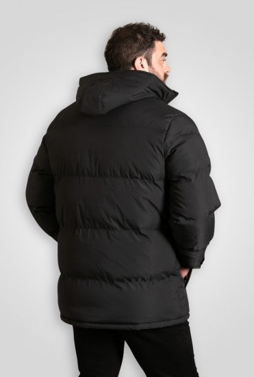 D555 Wolverhampton Quilted Padded Jacket with Hood Black - Didelės vyriškos striukės - Didelės vyriškos striukės