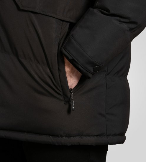D555 Wolverhampton Quilted Padded Jacket with Hood Black - Didelės vyriškos striukės - Didelės vyriškos striukės