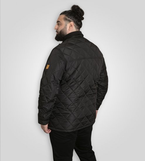 D555 Harborough Quilted Jacket with Corduroy Collar Black - Didelės vyriškos striukės - Didelės vyriškos striukės
