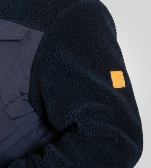 D555 Northampton Hybrid Sherpa Quilted Micro Fleece Jacket Navy - Didelės vyriškos striukės - Didelės vyriškos striukės