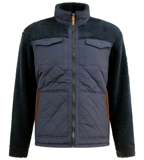 D555 Northampton Hybrid Sherpa Quilted Micro Fleece Jacket Navy - Didelės vyriškos striukės - Didelės vyriškos striukės