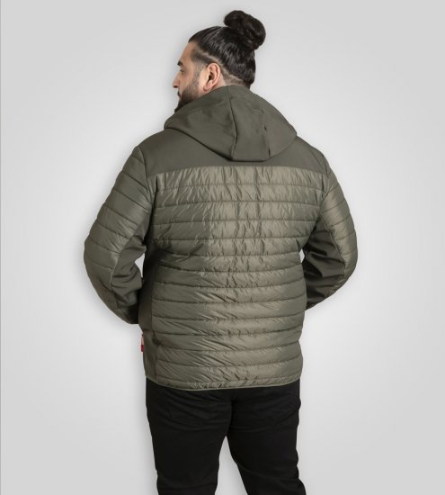D555 Northfield hybrid soft shell dygsniuota striukė su gobtuvu khaki - Didelės vyriškos striukės - Didelės vyriškos striukės