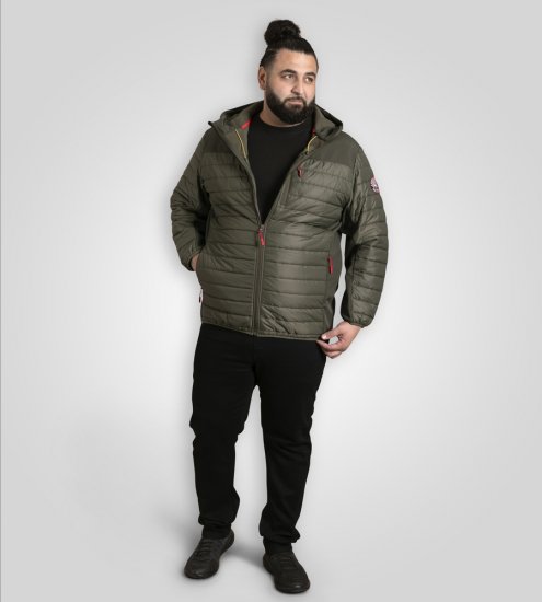 D555 Northfield hybrid soft shell dygsniuota striukė su gobtuvu khaki - Didelės vyriškos striukės - Didelės vyriškos striukės