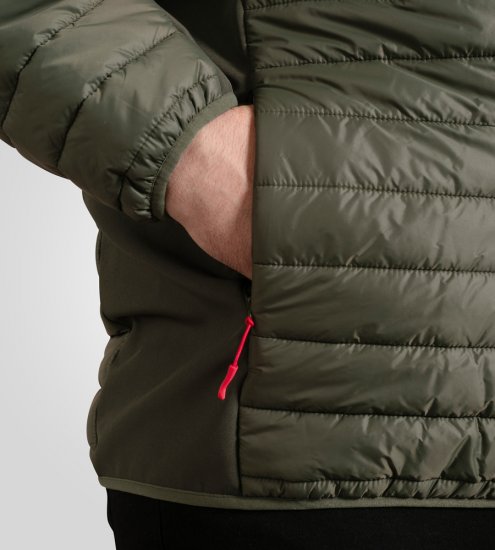 D555 Northfield hybrid soft shell dygsniuota striukė su gobtuvu khaki - Didelės vyriškos striukės - Didelės vyriškos striukės