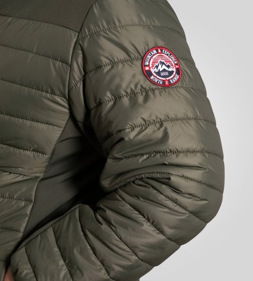 D555 Northfield hybrid soft shell dygsniuota striukė su gobtuvu khaki - Didelės vyriškos striukės - Didelės vyriškos striukės