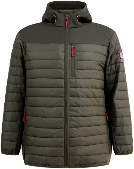 D555 Northfield hybrid soft shell dygsniuota striukė su gobtuvu khaki - Didelės vyriškos striukės - Didelės vyriškos striukės