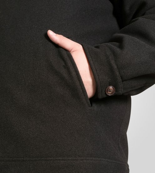D555 Epsom Harrington Jacket with Zip Through Collared Melton Black - Didelės vyriškos striukės - Didelės vyriškos striukės