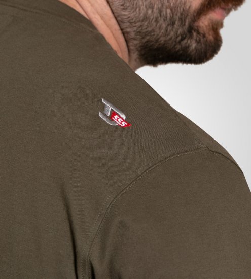 D555 Stockton Gorilla Playing Drums Crew Neck T-Shirt Khaki - Marškinėliai - Marškinėliai - 2XL-14XL