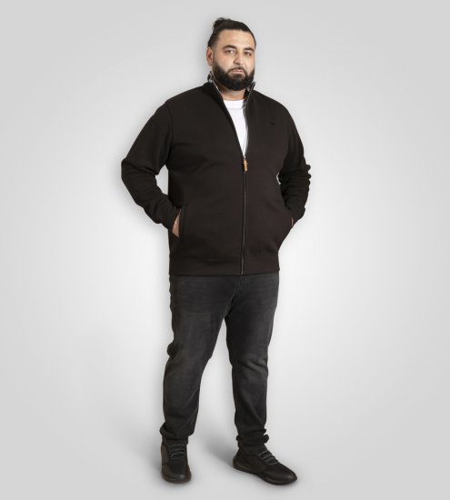 D555 Johnson Fleece Zip Through Sweatshirt with Chest Embroidery - Megztiniai ir džemperiai - Megztiniai ir Džemperiai - 2XL-14XL