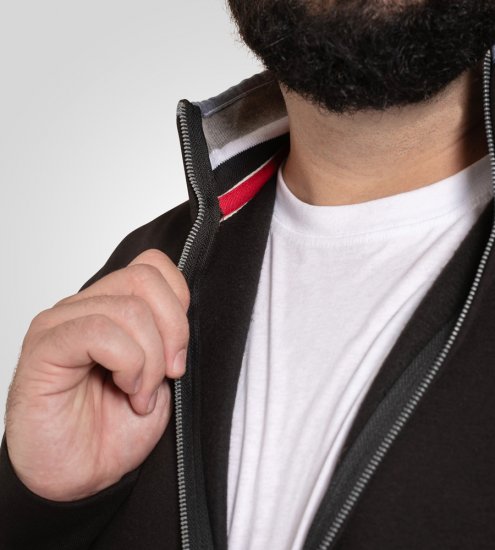 D555 Johnson Fleece Zip Through Sweatshirt with Chest Embroidery - Megztiniai ir džemperiai - Megztiniai ir Džemperiai - 2XL-14XL