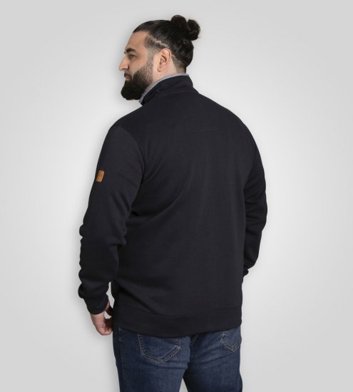 D555 Johnson Zip Through Fleece Sweatshirt with Chest Embroidery Navy - Megztiniai ir džemperiai - Megztiniai ir Džemperiai - 2XL-14XL