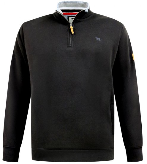 D555 Russel Fleece Sweatshirt with Chest Embroidery Black - Megztiniai ir džemperiai - Megztiniai ir Džemperiai - 2XL-14XL