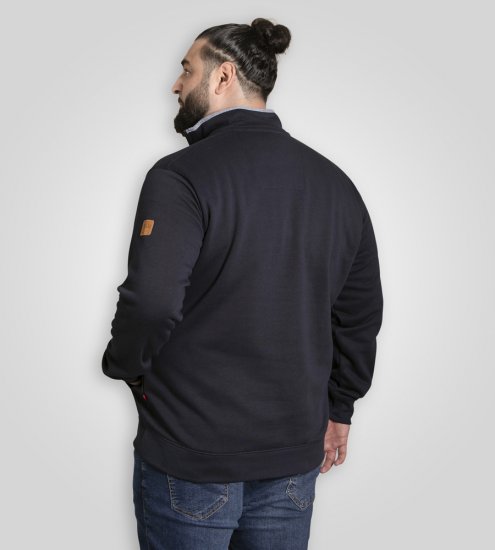 D555 Russel Zip Through Fleece Sweatshirt with Chest Embroidery Navy - Megztiniai ir džemperiai - Megztiniai ir Džemperiai - 2XL-14XL