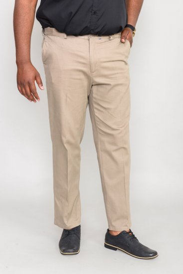 D555 Bruno Stretch Chino pants with Extenda Waist Beige - Džinsai ir kelnės - Džinsai ir Kelnės - W40-W70