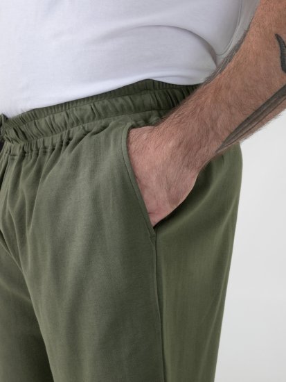 D555 Mitchell 1 Stretch Elasticated Waist Shorts Khaki - Laisvalaikio kelnės ir šortai - Laisvalaikio Kelnės ir Šortai - 2XL-12XL