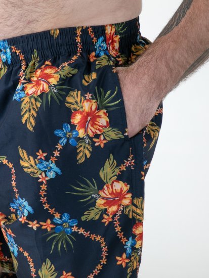 D555 Dawson AO Printed Hawaiian Swim Shorts Navy - Apatinis trikotažas ir plaukimo apranga - Apatinis trikotažas - 2XL-8XL