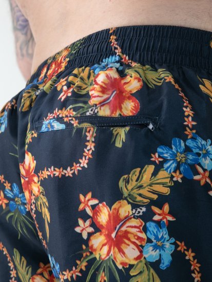 D555 Dawson AO Printed Hawaiian Swim Shorts Navy - Apatinis trikotažas ir plaukimo apranga - Apatinis trikotažas - 2XL-8XL