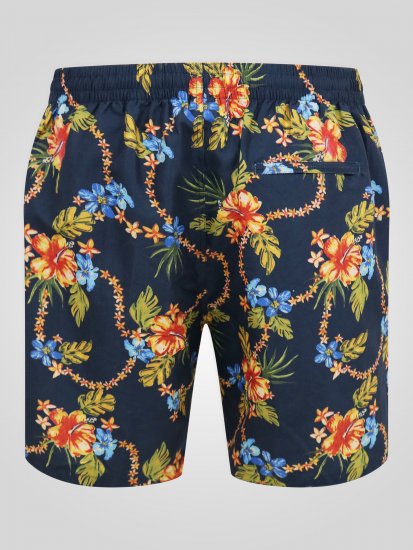D555 Dawson AO Printed Hawaiian Swim Shorts Navy - Apatinis trikotažas ir plaukimo apranga - Apatinis trikotažas - 2XL-8XL