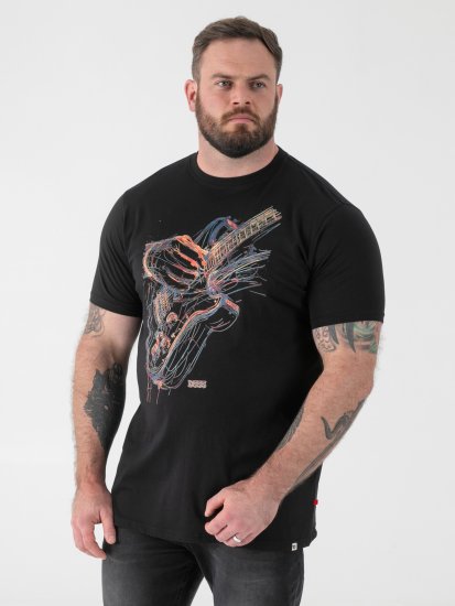 D555 Elliot Multi Coloured Guitar Printed T-shirt - Marškinėliai - Marškinėliai - 2XL-14XL