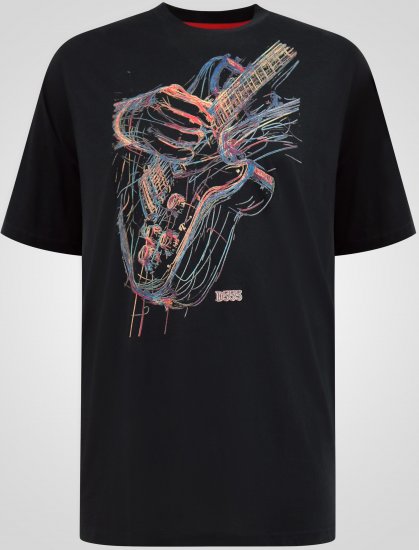 D555 Elliot Multi Coloured Guitar Printed T-shirt - Marškinėliai - Marškinėliai - 2XL-14XL