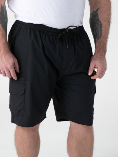 D555 Thomas Full Elastic Waist Stretch Shorts Black - Šortai - Šortai - W40-W60