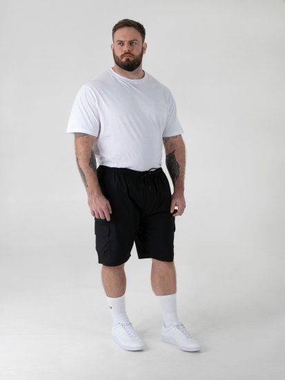 D555 Thomas Full Elastic Waist Stretch Shorts Black - Šortai - Šortai - W40-W60