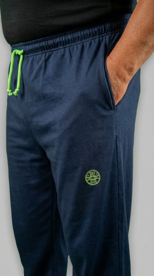 20 Nodi Libeccio Long Leg Sports Pants in Combed Cotton Jersey Navy - Laisvalaikio kelnės ir šortai - Laisvalaikio Kelnės ir Šortai - 2XL-12XL