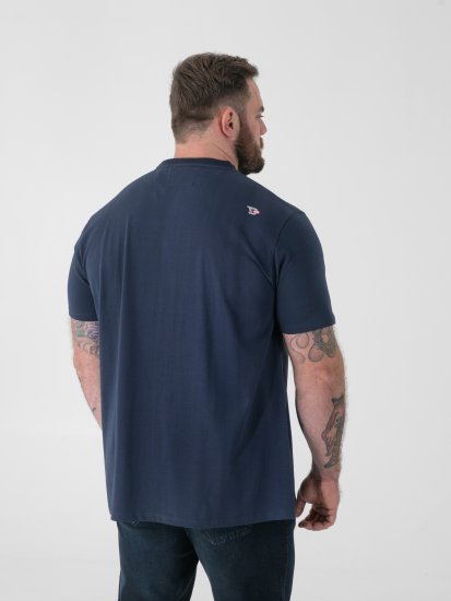 D555 Hockney Motorbike With Flame Wings Printed T-shirt Navy - Marškinėliai - Marškinėliai - 2XL-14XL