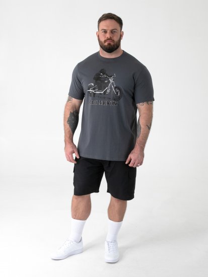 D555 Craig Gorilla Biker Printed T-shirt Dark Gery - Marškinėliai - Marškinėliai - 2XL-14XL