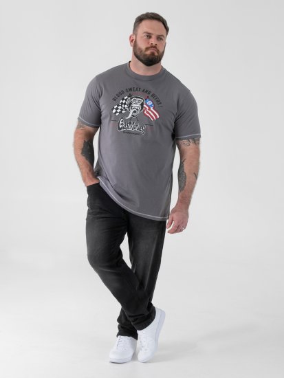 D555 Jasper Official Gas Monkey Printed T-Shirt Grey - Marškinėliai - Marškinėliai - 2XL-14XL