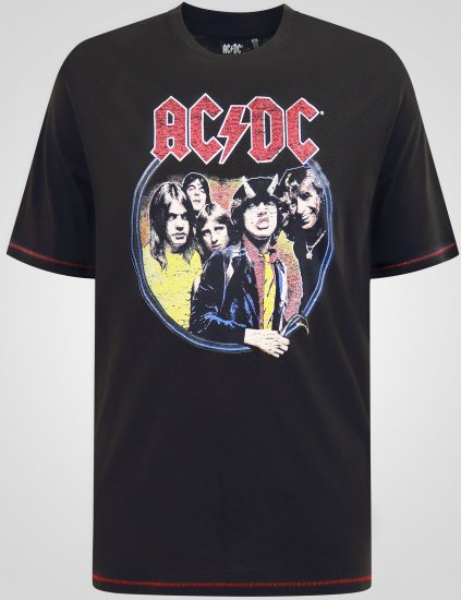 D555 Hugh Official ACDC Highway To Hell Printed T-Shirt Black - Marškinėliai - Marškinėliai - 2XL-14XL