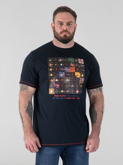 D555 Otto Official Pink Floyd 50th Anniversary Printed T-Shirt Navy - Marškinėliai - Marškinėliai - 2XL-14XL