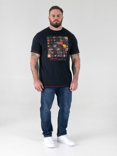 D555 Otto Official Pink Floyd 50th Anniversary Printed T-Shirt Navy - Marškinėliai - Marškinėliai - 2XL-14XL