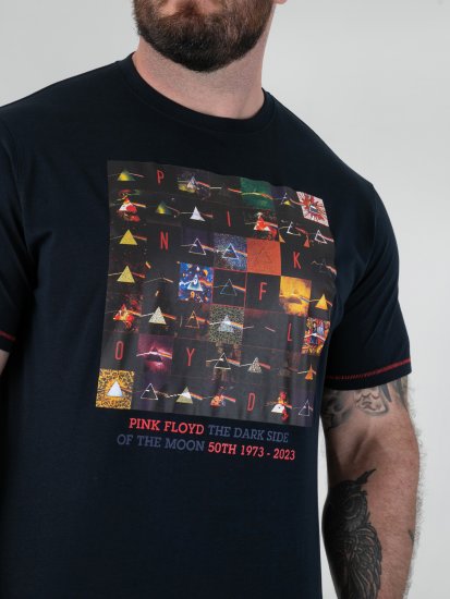 D555 Otto Official Pink Floyd 50th Anniversary Printed T-Shirt Navy - Marškinėliai - Marškinėliai - 2XL-14XL