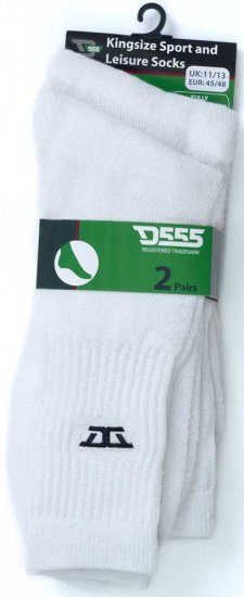 D555 Logan Sports And Leisure Socks 2-Pack White - Apatinis trikotažas ir Plaukimo apranga - Apatinis trikotažas - 2XL-8XL