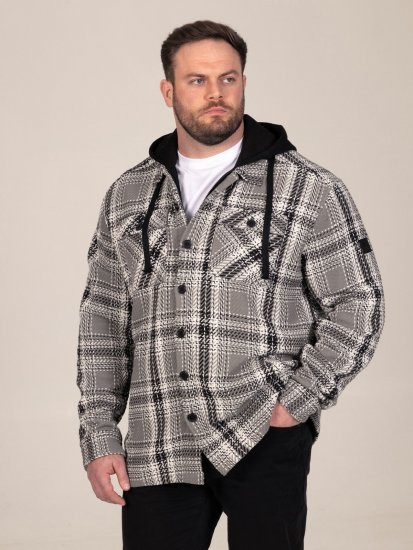 D555 Hayes Marškinių tipo striukė Pilka - Marškiniai - Marškiniai - 2XL-8XL