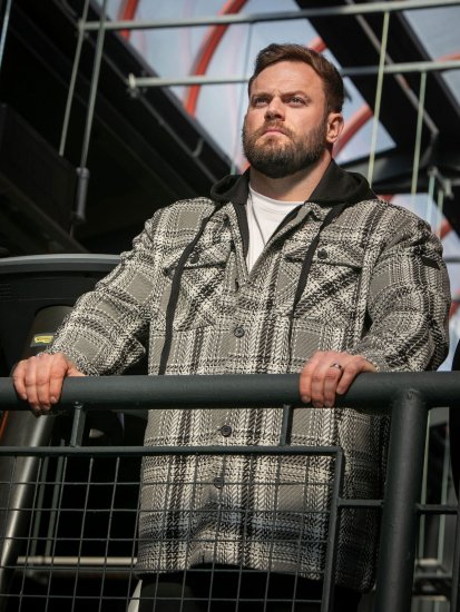 D555 Hayes Marškinių tipo striukė Pilka - Marškiniai - Marškiniai - 2XL-8XL