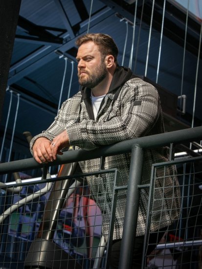 D555 Hayes Marškinių tipo striukė Pilka - Marškiniai - Marškiniai - 2XL-8XL