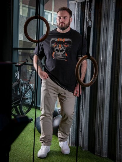 D555 Perkins Markšinėliai su spauda Juoda - Marškinėliai - Marškinėliai - 2XL-14XL