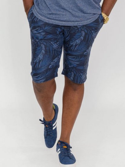 D555 Panther Hawaiian Leaf Ao Print Stretch Chino Shorts - Šortai - Šortai - W40-W60