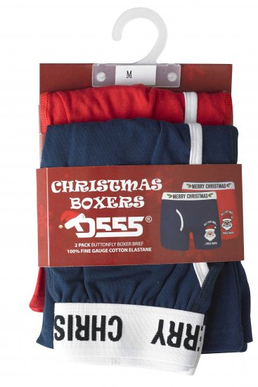 D555 Claus Christmas Boxers 2-pack - Apatinis trikotažas ir Plaukimo apranga - Apatinis trikotažas - 2XL-8XL