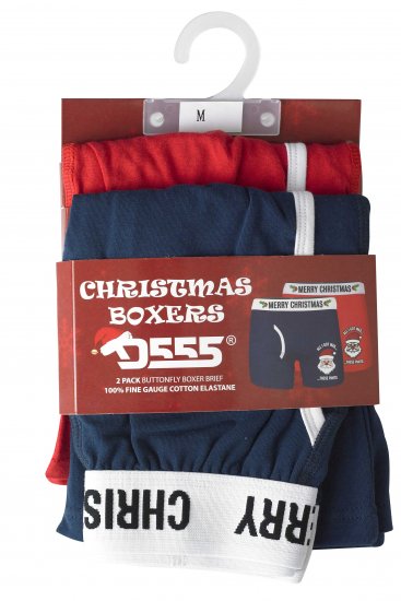 D555 Claus Christmas Boxers 2-pack - Apatinis trikotažas ir plaukimo apranga - Apatinis trikotažas - 2XL-8XL