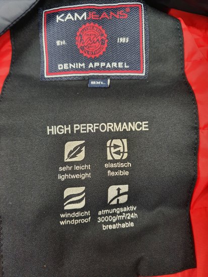 Kam Jeans KV107 Performance Jacket Navy - Didelės vyriškos striukės - Didelės vyriškos striukės
