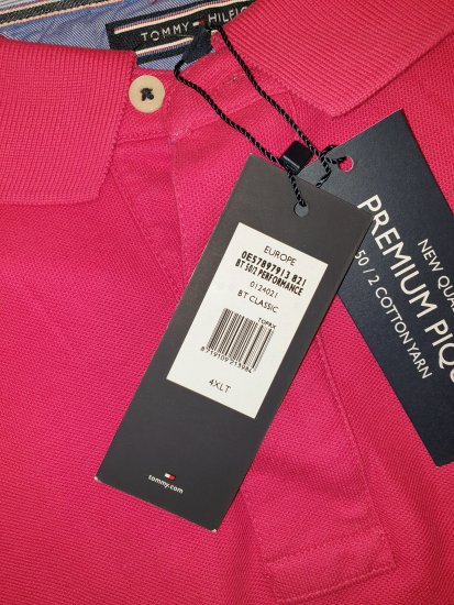 Tommy Hilfiger Classic Polo Dark Pink - Motley beprotiškas balandžio išpardavimas - 