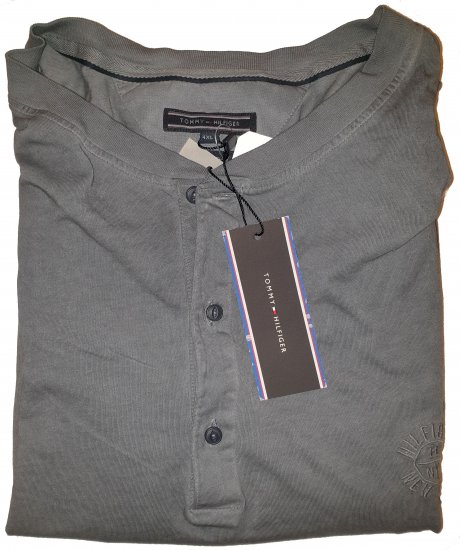Tommy Hilfiger Long Sleeve Henley Grey - Motley beprotiškas balandžio išpardavimas - 