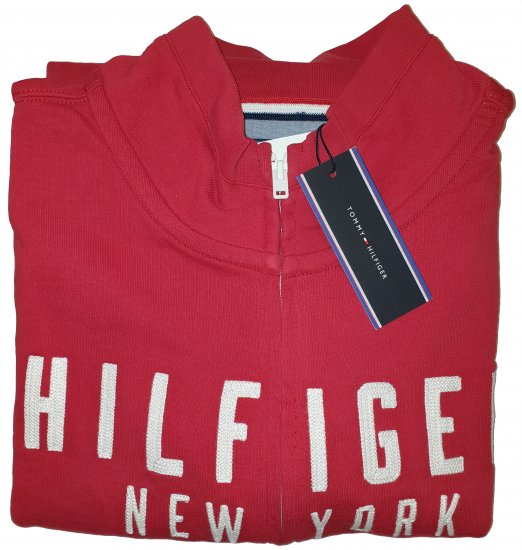 Tommy Hilfiger Kent Zip Thru Sweatshirt Red - Motley beprotiškas balandžio išpardavimas - 