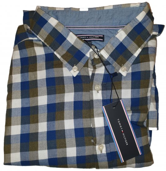 Tommy Hilfiger Gingham Twill Shirt Green - Motley beprotiškas balandžio išpardavimas - 